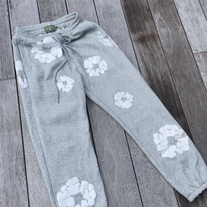 Grey Denim Teat Joggers