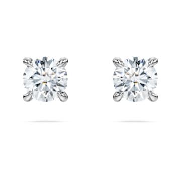 Eternity stud earrings, Lab-grown diamonds 0.5 ct tw, Round shape, Sterling silver by SWAROVSKI