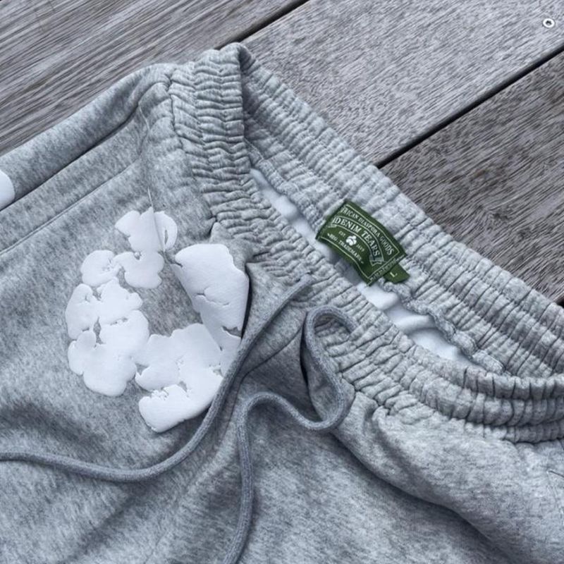 Grey Denim Teat Joggers