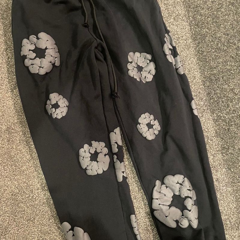 Black and Grey Denim Joggers