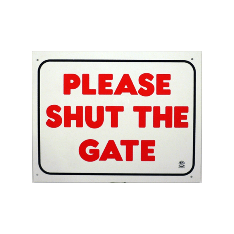 Plaque 'Please Shut The Gate' for Rabbits and Guinea Pigs NZ