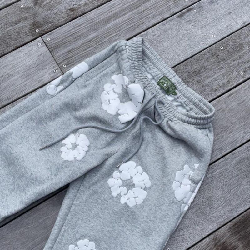 Grey Denim Teat Joggers